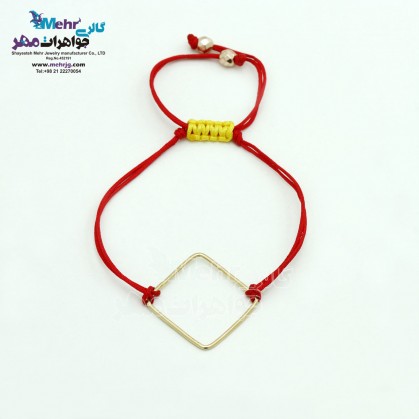 دستبند طلا و بافت - طرح هندسی-MB1048